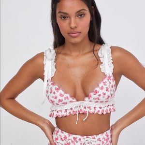 2PC For Love & Lemons Baby Blooms Bra and Thong